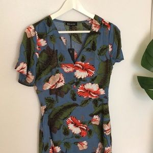*Reveuse* Short Sleeve Floral Maxi Dress
